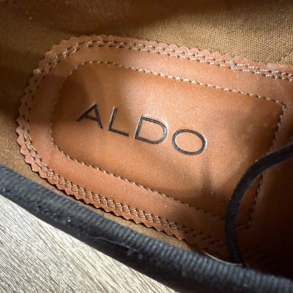 Aldo Shoes Men sz12 Black Leather & Mesh Sneakers Dadcore Vtg Y2K Retro Capsule - Picture 3 of 8